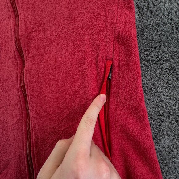 Patagonia Women’s Jacket Adult Fleece Red Hooded Small Full Zip W/ Logo, Pockets - Picture 12 of 16